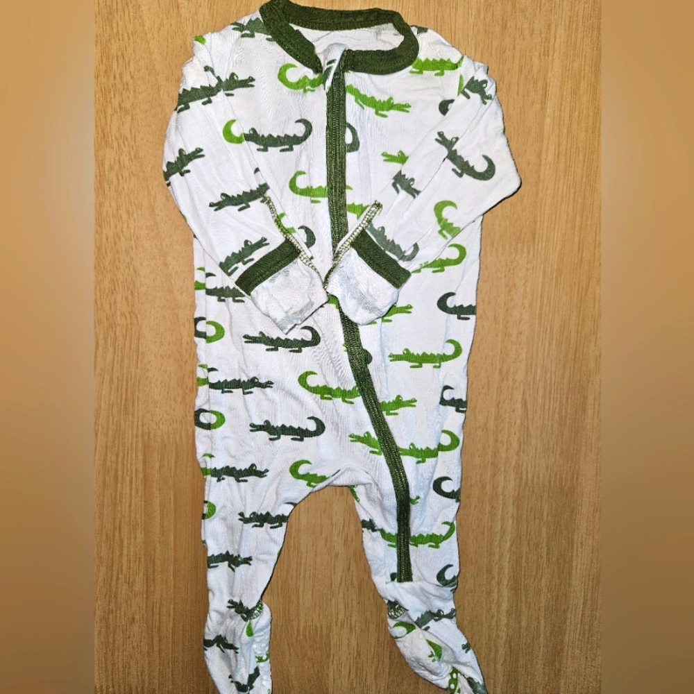 Kickee Pants NB Alligator Zipper Pajamas